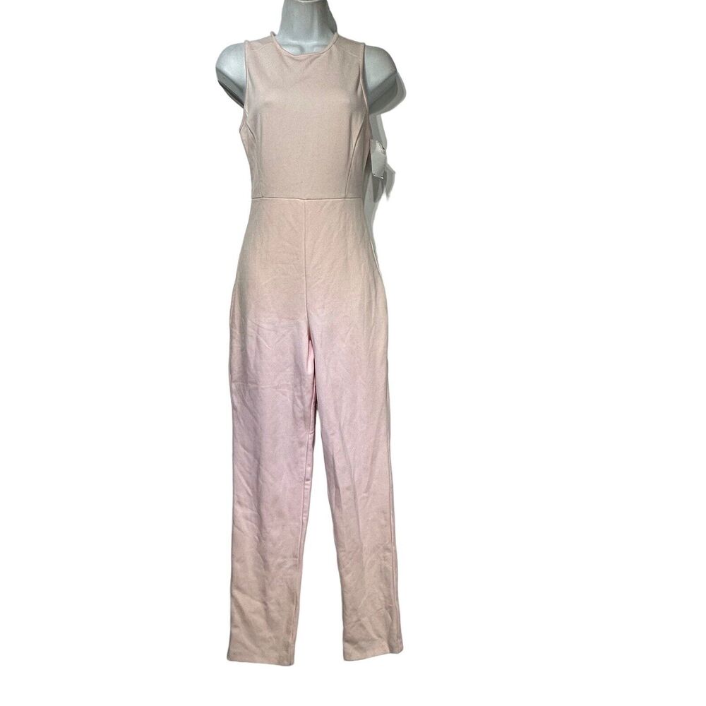 French Connection Barely Pink LULA Stretchy Knit Sleeveless Jumpsuit Size 4